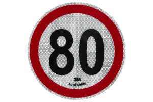 Αυτοκόλλητο Σήμα Όριο Ταχύτητας 3Μ "80" 15cm 1Τμχ