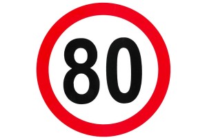 Αυτοκόλλητο Σήμα Όριο Ταχύτητας "80" 15cm 1Τμχ