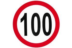 Αυτοκόλλητο Σήμα Όριο Ταχύτητας "100" 15cm 1Τμχ