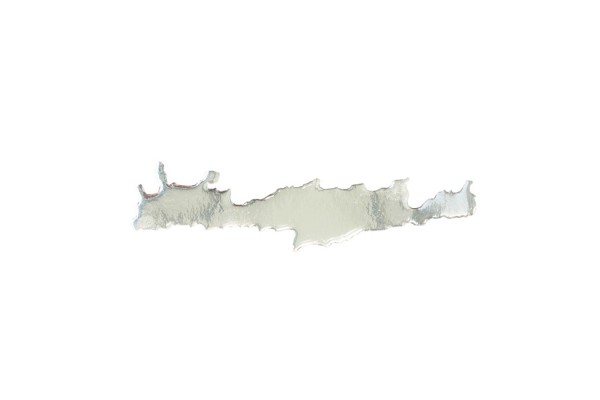 Αυτοκόλλητος Χάρτης Κρήτη Σμάλτο Ασημί 10x2cm 1Τμχ