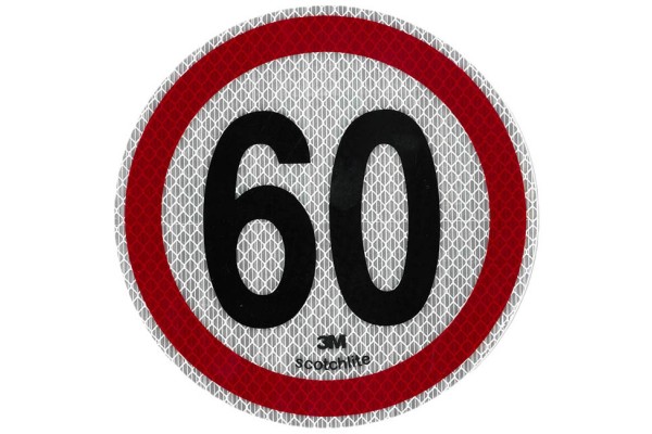 Αυτοκόλλητο Σήμα Όριο Ταχύτητας 3Μ "60" 15cm 1Τμχ