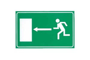 Αυτοκόλλητο Σήμα Διαφυγής Αριστερά 16x10cm 1Τμχ