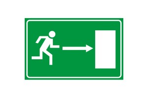 Αυτοκόλλητο Σήμα Διαφυγής Δεξιά 16x10cm 1Τμχ