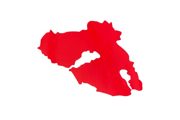 Αυτοκόλλητος Χάρτης Λέσβος Κόκκινος 10x7.5cm 1Τμχ