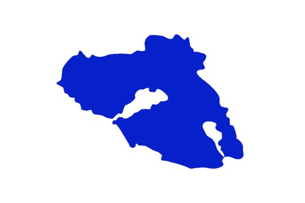Αυτοκόλλητος Χάρτης Λέσβος Μπλε 10x7.5cm 1Τμχ