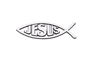 Αυτοκόλλητο Σήμα Χρωμίου 3D "Jesus Fish" 13cm 1Τμχ