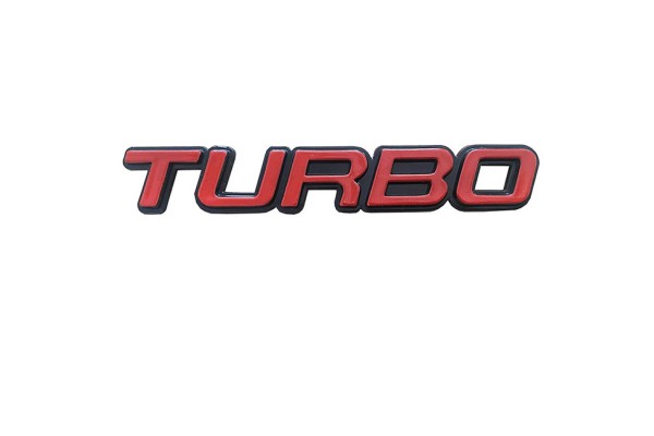 Αυτοκόλλητο Σήμα "Turbo" Κόκκινο - Μαύρο 11.5x1.8cm 1Τμχ