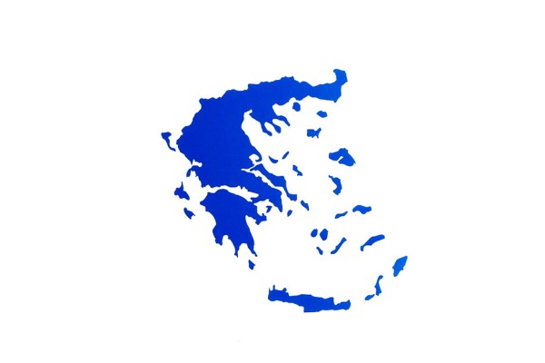 Αυτοκόλλητος Χάρτης Ελλάδα Μπλε 11x9cm 1Τμχ
