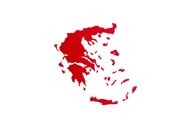 Αυτοκόλλητος Χάρτης Ελλάδα Κόκκινος 11x9cm 1Τμχ