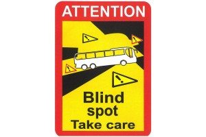 Αυτοκόλλητο Σήμα Τυφλό Σημείο Για Λεωφορείο (Blind Spot - Take Care) 12x17cm 1Τμχ
