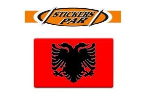 Αυτοκόλλητη Αλβανική Σημαία Σμάλτο 7x4.5cm 1Τμχ