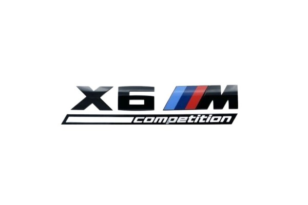 Σήμα Bmw X6 ///M Competition Αυτοκόλλητο 3D 17x4cm Μαύρο Πλαστικό 1 Τεμάχιο Oem