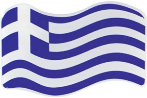 Αυτοκόλλητη Ελληνική Σημαία Κυματιστή Σμάλτο 7x4cm 1Τμχ