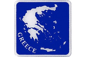 Αυτοκόλλητος Χάρτης Ελλάδα "Greece" Τετράγωνος Σμάλτο 7.8x7.8cm 1Τμχ