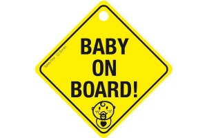 Σήμα "Baby On Board" Κίτρινο Πλέξιγκλας Με Βεντούζα