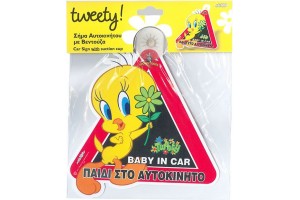 Σήμα "Μωρό Στο Αυτοκίνητο" Tweety Με Βεντούζα 5442 1Τμχ