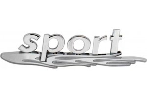 Αυτοκόλλητο Σήμα Χρωμίου 3D "Sport & Fire" 16x4cm 1Τμχ