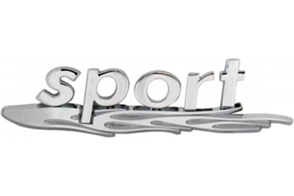 Αυτοκόλλητο Σήμα Χρωμίου 3D "Sport & Fire" 16x4cm 1Τμχ Αυτοκόλλητο Σήμα Χρωμίου 3D "Sport & Fire" 16x4cm 1Τμχ