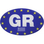 Αυτοκόλλητο Σήμα "GR - Ελληνική Σημαία" Οβάλ Σμάλτο9x6cm 1Τμχ