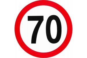 Αυτοκόλλητο Σήμα Όριο Ταχύτητας "70" 15cm 1Τμχ