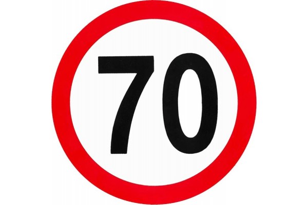 Αυτοκόλλητο Σήμα Όριο Ταχύτητας "70" 15cm 1Τμχ