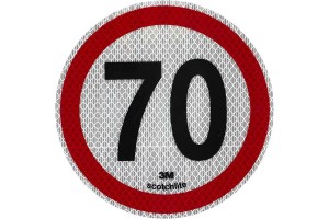 Αυτοκόλλητο Σήμα Όριο Ταχύτητας 3Μ "70" 15cm 1Τμχ