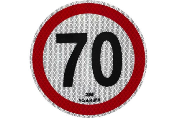 Αυτοκόλλητο Σήμα Όριο Ταχύτητας 3Μ "70" 15cm 1Τμχ