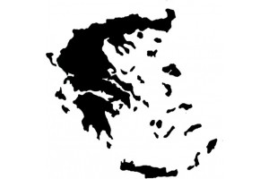 Αυτοκόλλητος Χάρτης Ελλάδα Μαύρος 11x9cm 1Τμχ