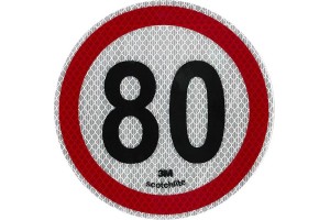 Αυτοκόλλητο Σήμα Όριο Ταχύτητας 3Μ "80" 15cm 1Τμχ