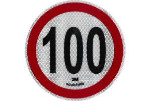 Αυτοκόλλητο Σήμα Όριο Ταχύτητας 3Μ "100" 15cm 1Τμχ