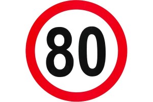 Αυτοκόλλητο Σήμα Όριο Ταχύτητας "80" 15cm 1Τμχ