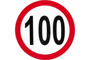Αυτοκόλλητο Σήμα Όριο Ταχύτητας "100" 15cm 1Τμχ