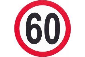 Αυτοκόλλητο Σήμα Όριο Ταχύτητας "60" 15cm 1Τμχ