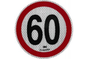 Αυτοκόλλητο Σήμα Όριο Ταχύτητας 3Μ "60" 15cm 1Τμχ