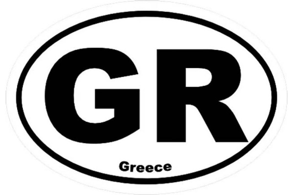Αυτοκόλλητο Σήμα "GR" Απλό Οβάλ Λευκό Με Μαύρο 17x11cm 1Τμχ Αυτοκόλλητο Σήμα "GR" Απλό Οβάλ Λευκό Με Μαύρο 17x11cm 1Τμχ