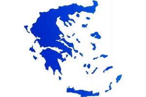 Αυτοκόλλητος Χάρτης Ελλάδα Μπλε 11x9cm 1Τμχ