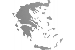Αυτοκόλλητος Χάρτης Ελλάδα Ασημί 11x9cm 1Τμχ
