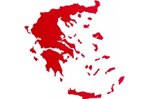 Αυτοκόλλητος Χάρτης Ελλάδα Κόκκινος 11x9cm 1Τμχ