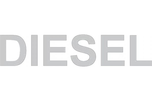 Αυτοκόλλητο Σήμα "Diesel" Ασημί 7x1.5cm 1Τμχ