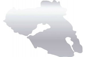 Αυτοκόλλητος Χάρτης Λέσβος Ασημί 10x7.5cm 1Τμχ
