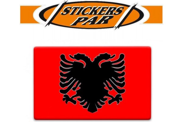 Αυτοκόλλητη Αλβανική Σημαία Σμάλτο 5χ3cm 1Τμχ