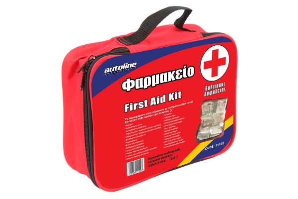 Autoline Φαρμακείο Αυτοκινήτου Τσαντάκι First Aid Kit με εξοπλισμό κατάλληλο για πρώτες βοήθειες