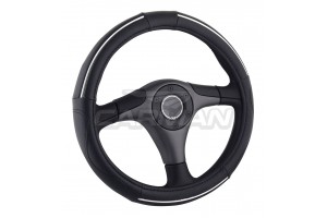 Carman Κάλυμμα Τιμονιού Χρώμιο Μαύρο 40-42cm