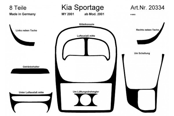 Επενδυση Kia Sportage MY 2001-> 8T με Εμφάνιση Ξύλου