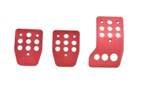 Racing Rallye Ergal Σετ Πεταλιέρες Αυτοκινήτου Universal Αλουμινίου Κόκκινες 3τμχ