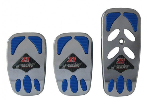 Racing Z1 Σετ Πεταλιέρες Αυτοκινήτου Universal Μπλε/Χρώμιο 3τμχ