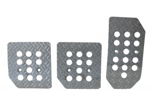 Σετ Πεταλιέρες Αυτοκινήτου Universal Αλουμινίου Ασημί 3τμχ