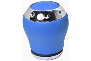 Πόμολο Ταχυτήτων Racing Special Ring Χρωμίου/ Δέρμα Universal Μπλε