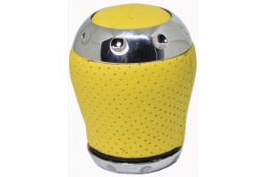 Πόμολο Ταχυτήτων Special Ring Χρωμίου/Δέρμα Universal Κίτρινο