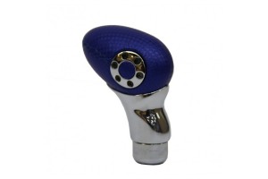 Πόμολο Ταχυτήτων Racing Ellipse Δέρμα / Inox Universal Μπλε